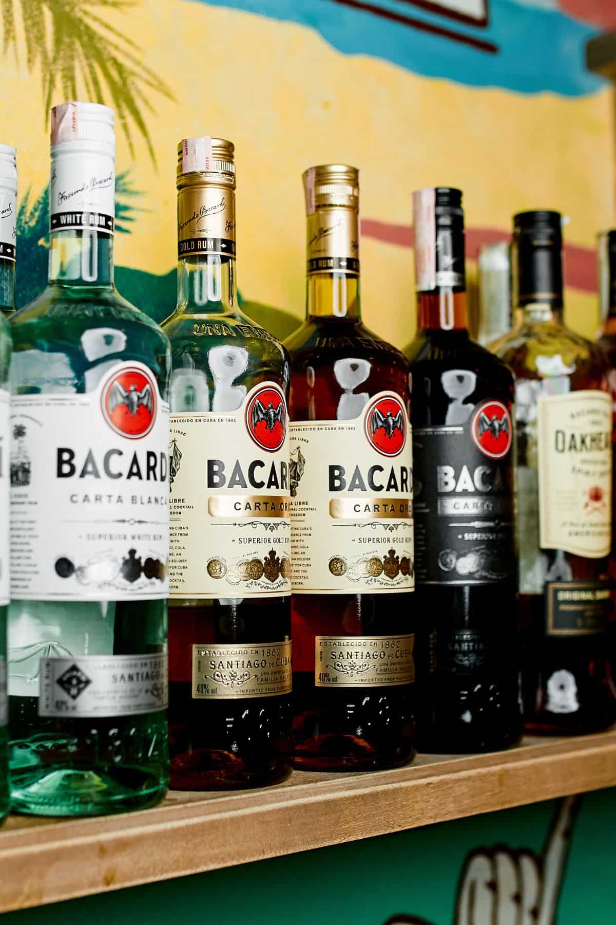 Bacardi rum spirit on shelf