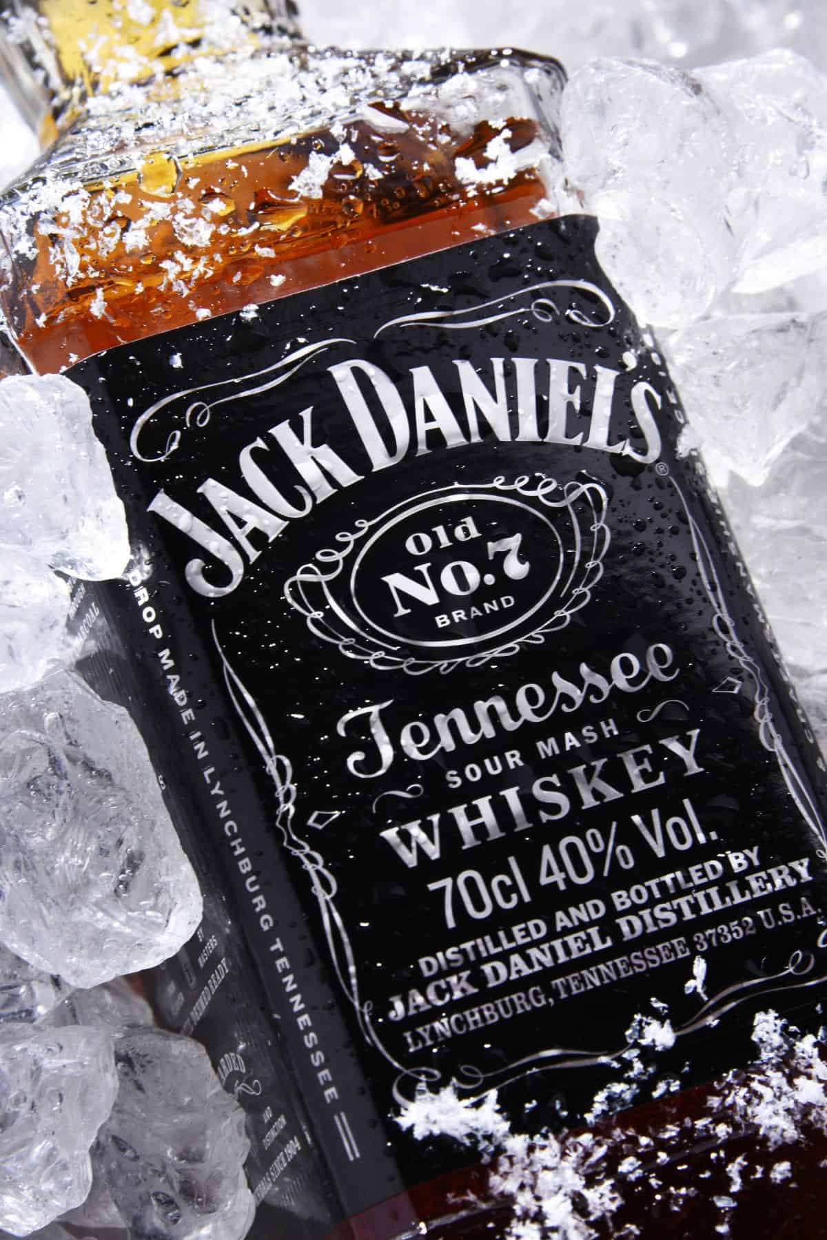 jack daniels spirit in bucket of ice