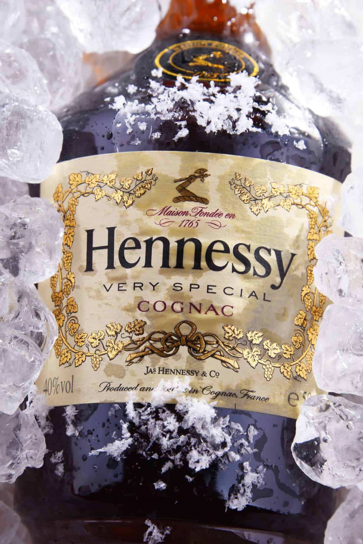 hennessy brandy in bucket of ice