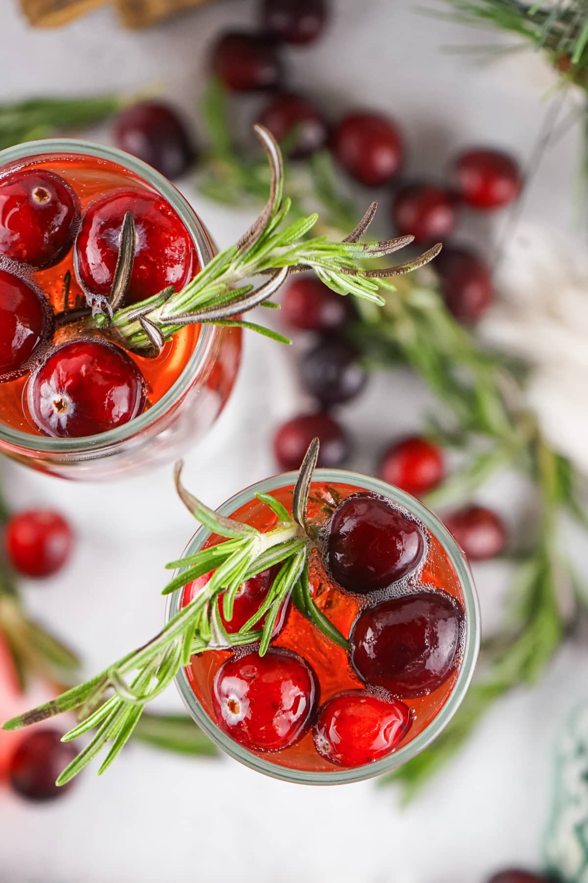 Christmas cranberry mimosas.