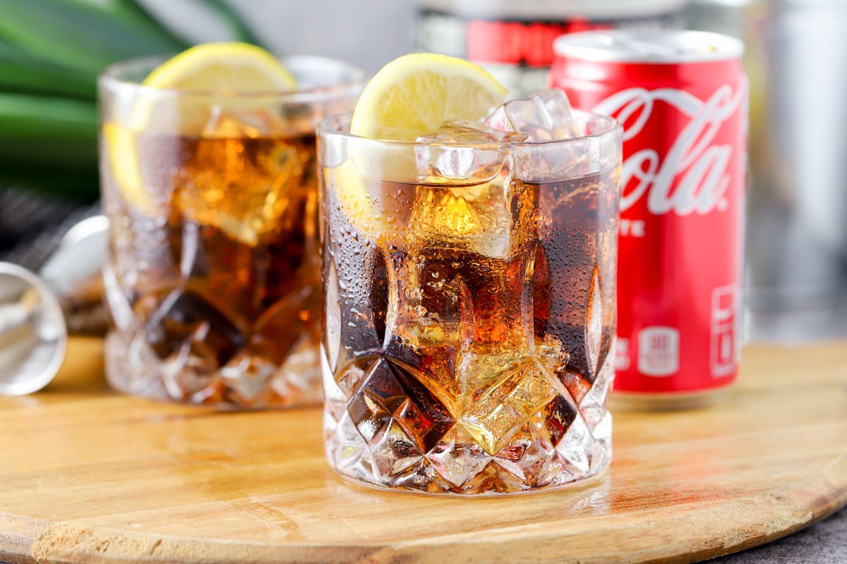 Tequila and coke cocktail.